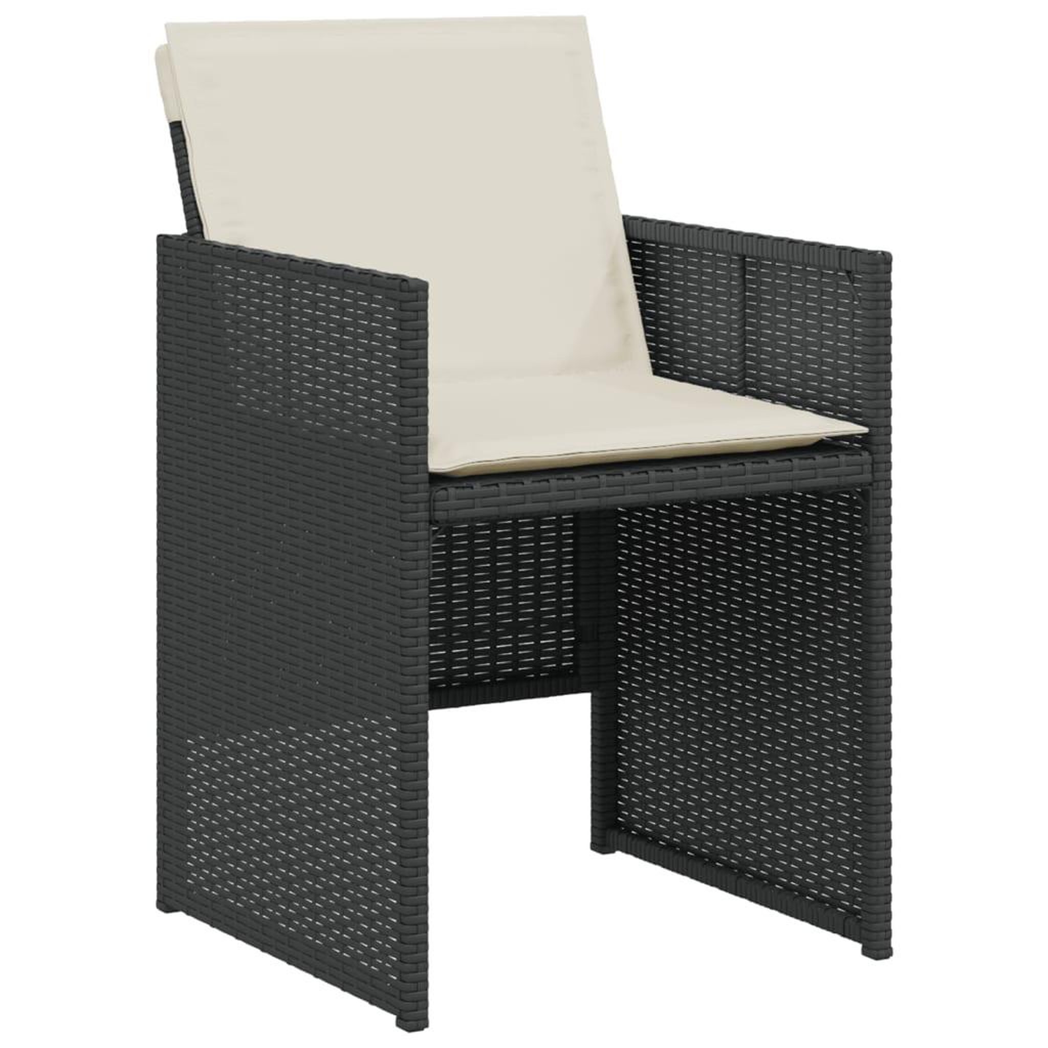 Voir la diapositive 4 : VIDAXL Ensemble de bistro 3 pcs avec coussins noir resine tressee