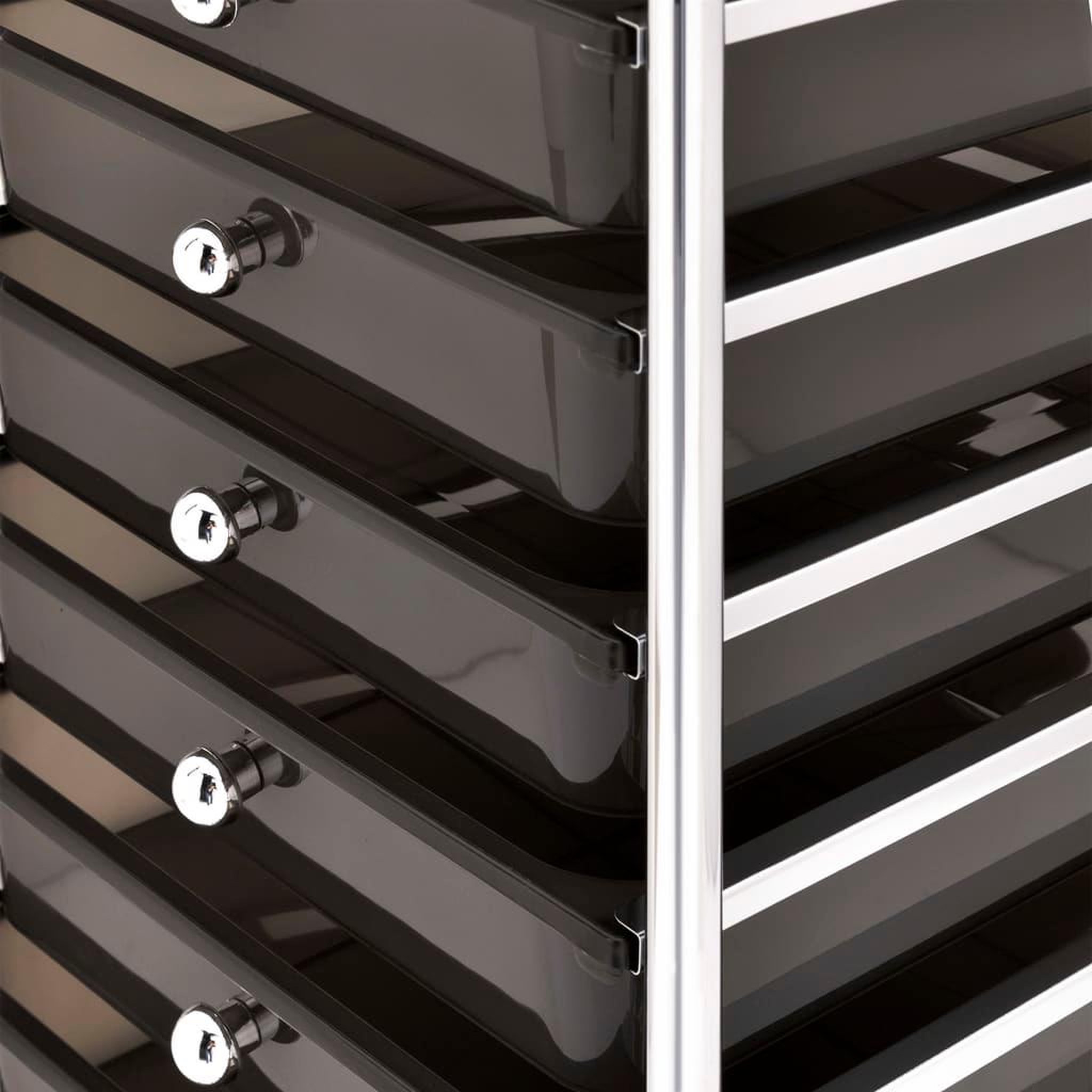 Voir la diapositive 5 : VIDAXL Chariot de rangement mobile a 10 tiroirs Noir Plastique
