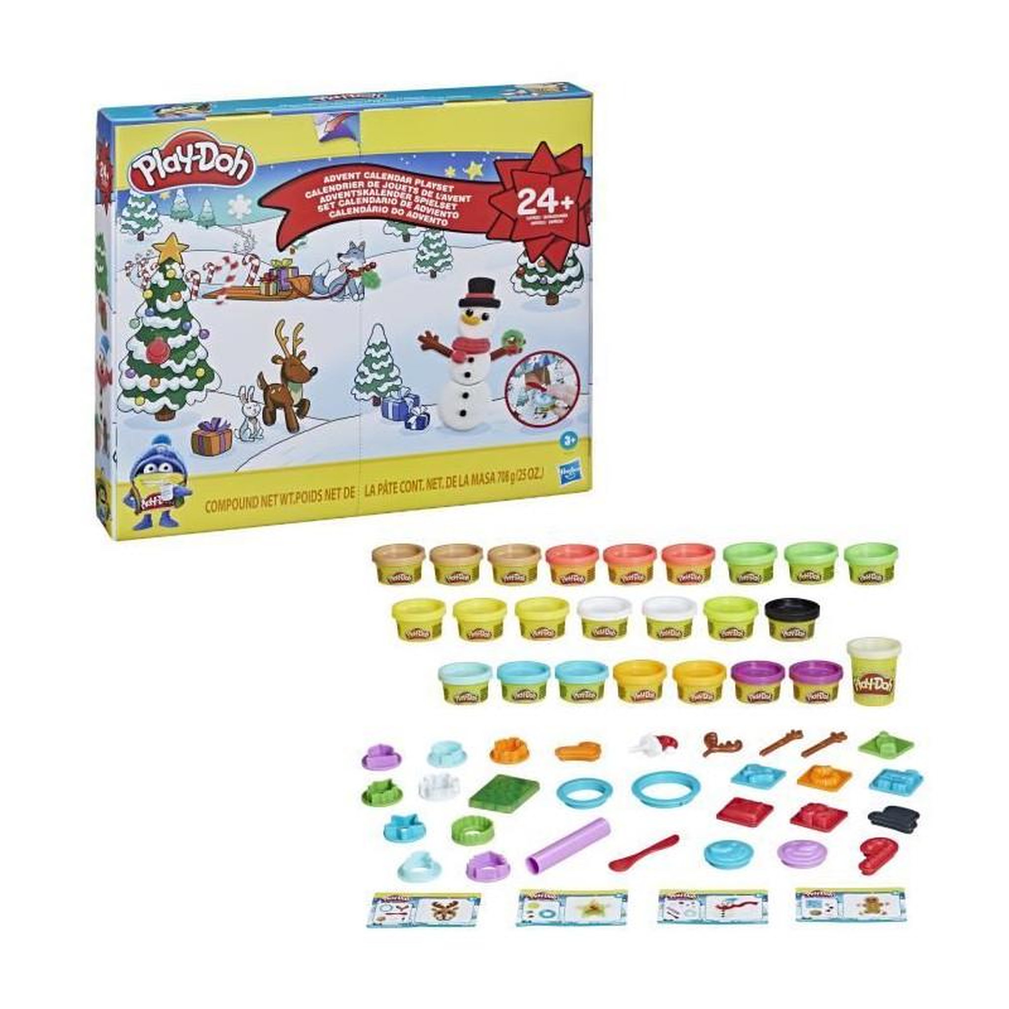 Voir la diapositive 3 : PLAYDOH Calendrier de l'Avent PLAY-DOH - 24 surprises - 24 Pots de pâte - tapis d'activité pour enfants des 3 ans