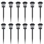 Voir la diapositive 1 : VIDAXL Ensemble de 12 lampes LED solaires avec piquet 8,6x8,6x38 cm