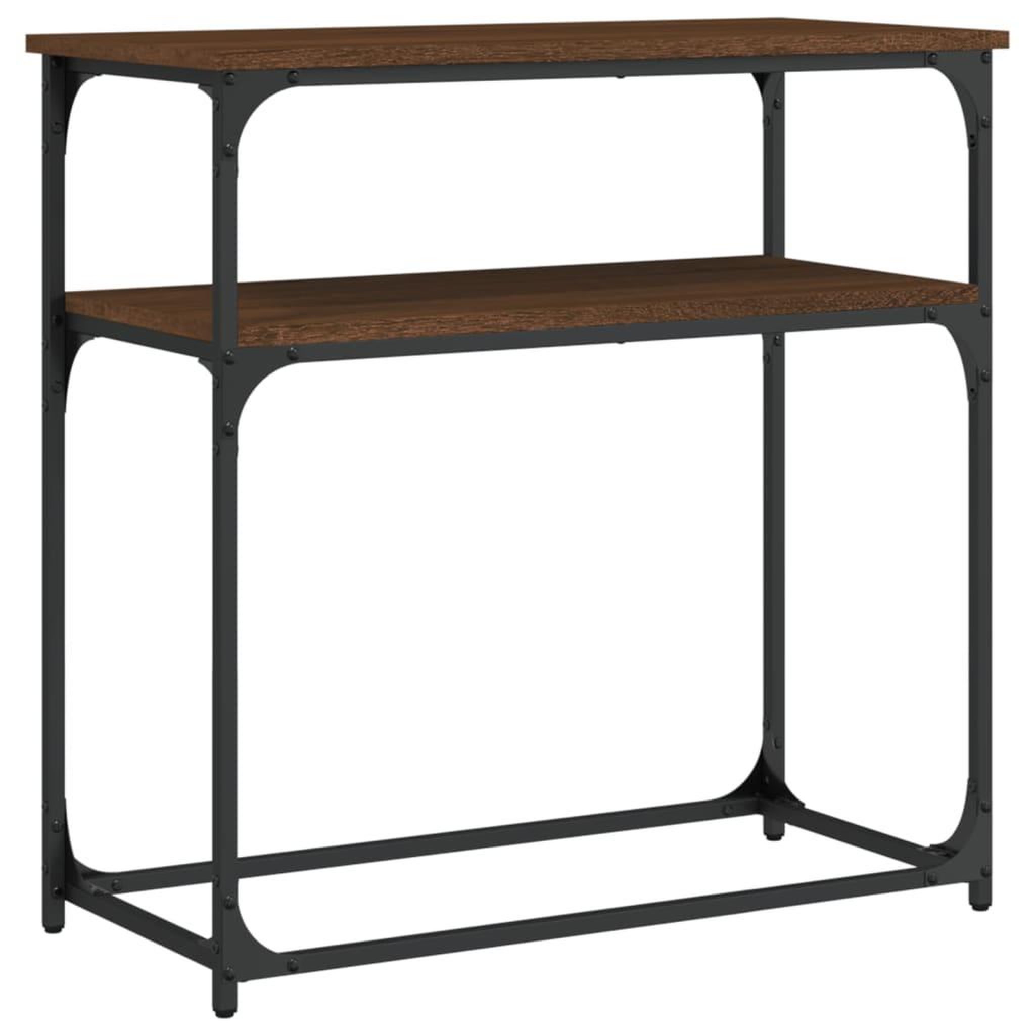 Voir la diapositive 2 : VIDAXL Table console chene marron 75x35,5x75 cm bois d'ingenierie