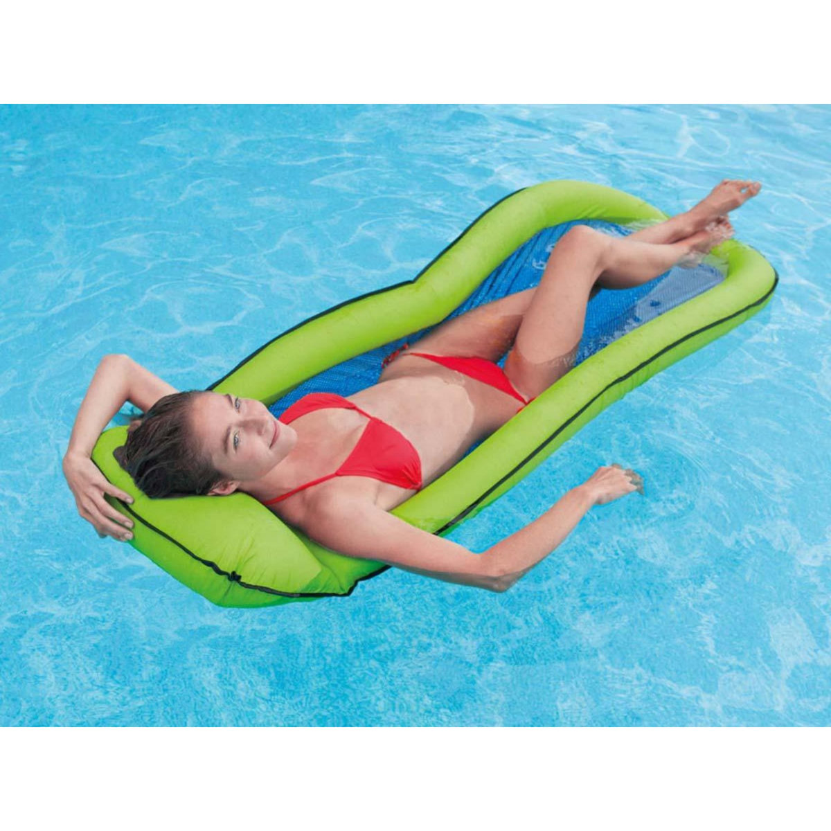 INTEX Matelas semi-immergé Maille Vert - Intex