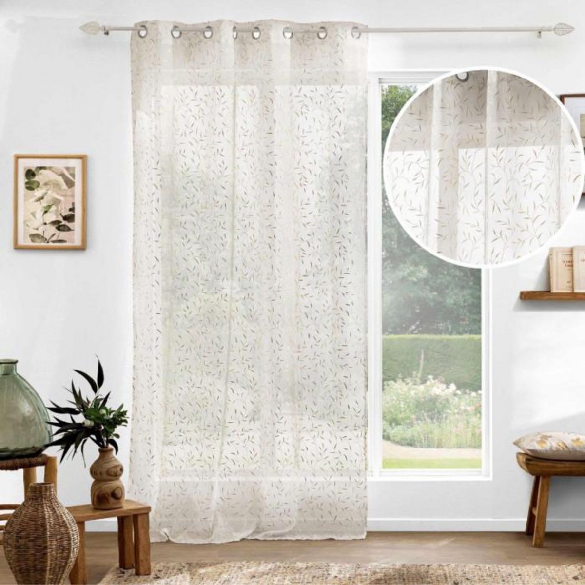 Paris Prix Rideau Voilage à Œillets  Maissa  140x240cm Or