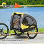 Voir la diapositive 5 : PAWHUT Remorque vélo pour chien 20 Kg pliable barre attelage fixation réflecteurs drapeau jaune