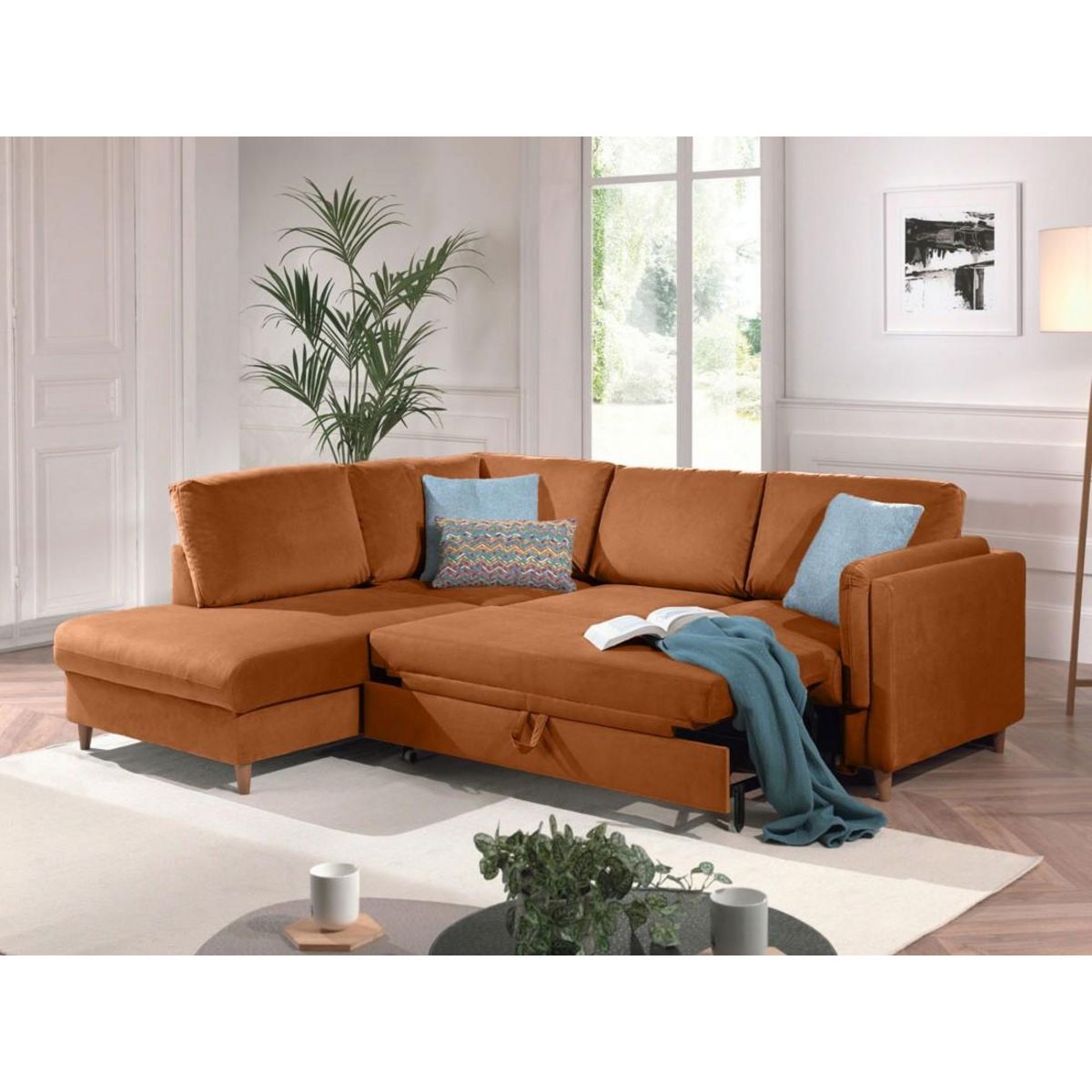 LISA DESIGN Brooke - canapé d'angle gauche - convertible - 5 places - en velours