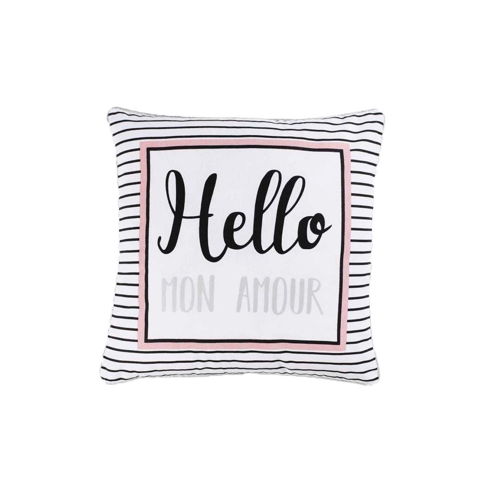 Douceur d'Intérieur Housse de coussin  hello  40x40cm noir