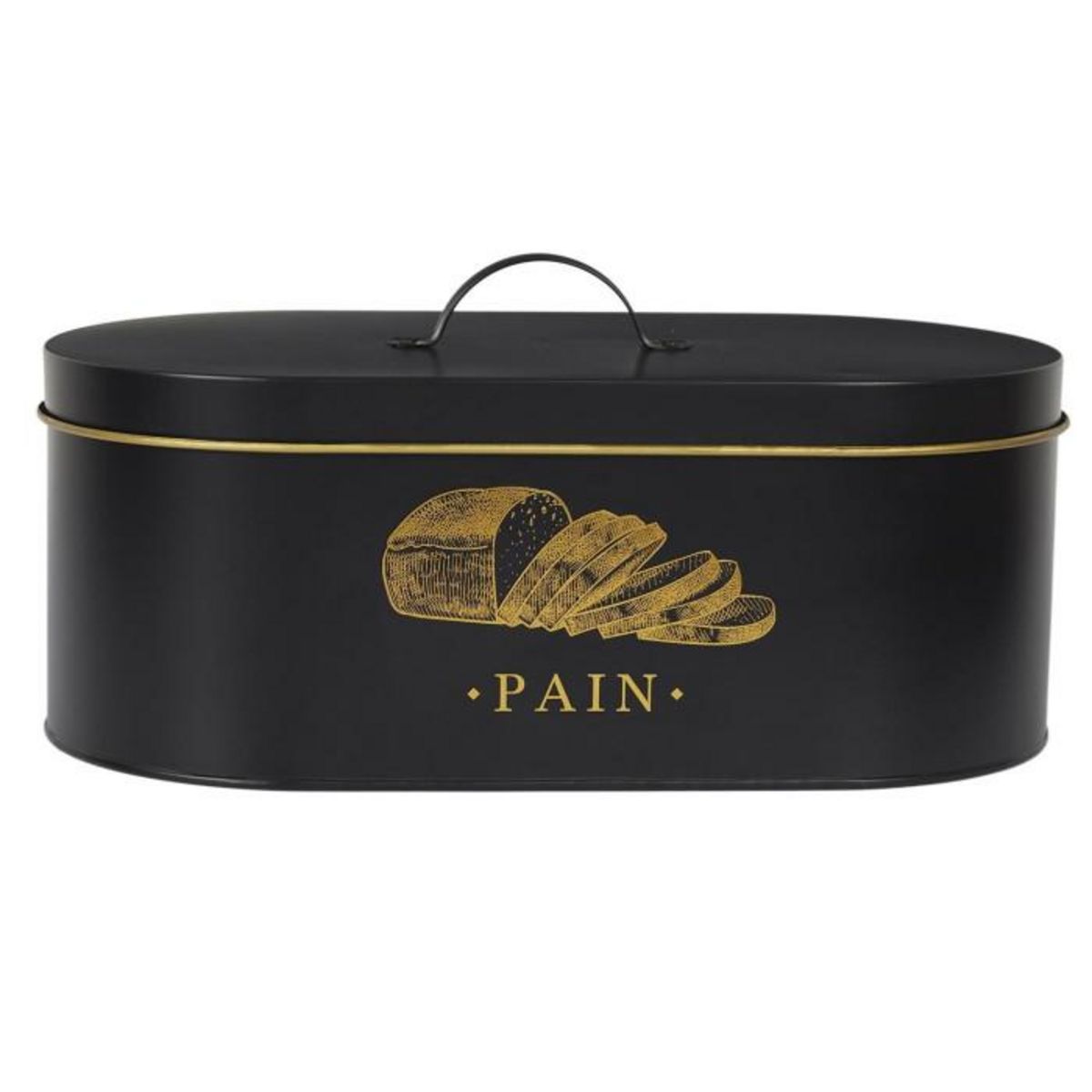 Paris Prix Boîte à Pain en Métal  Lounge  33cm Noir