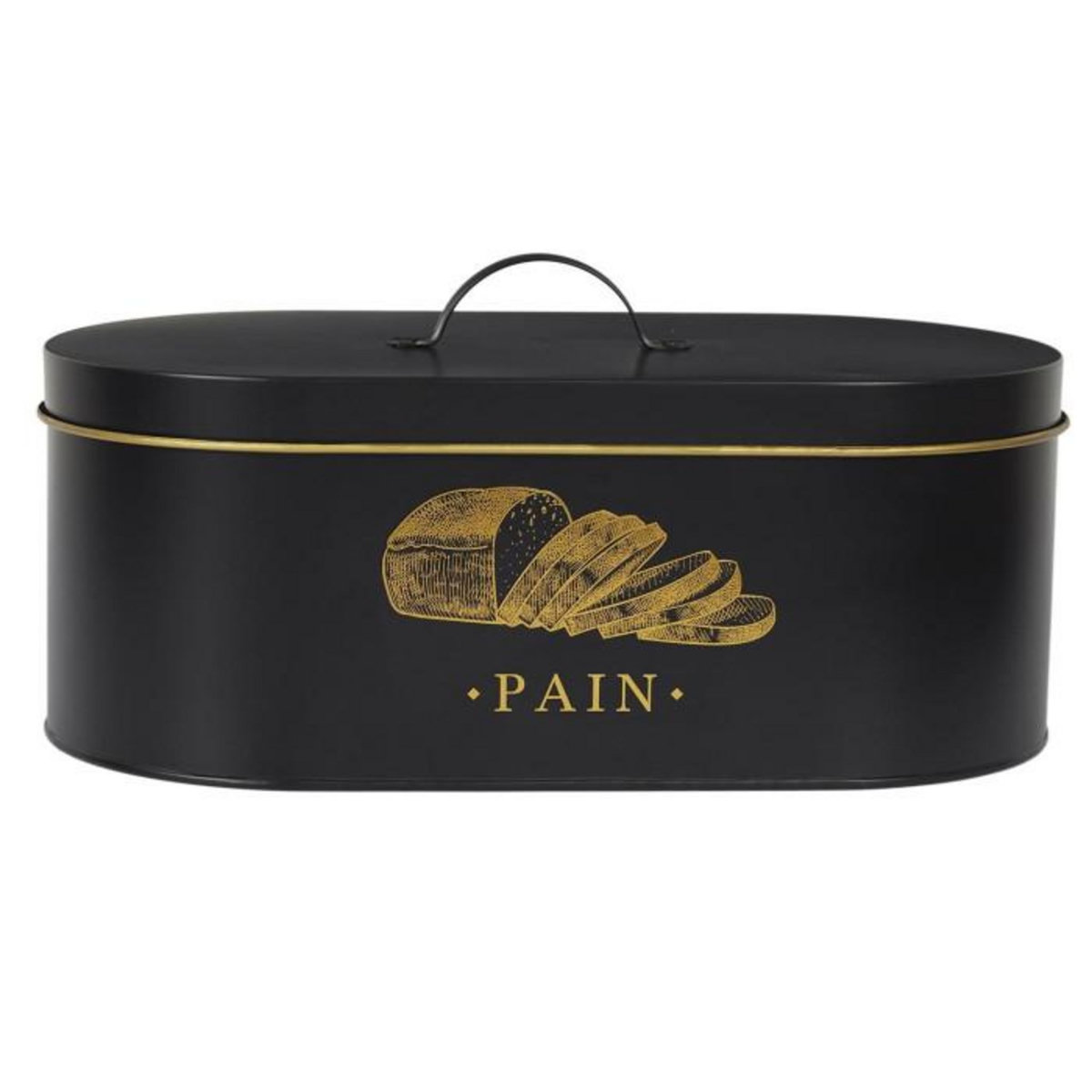 Paris Prix Boîte à Pain en Métal  Lounge  33cm Noir