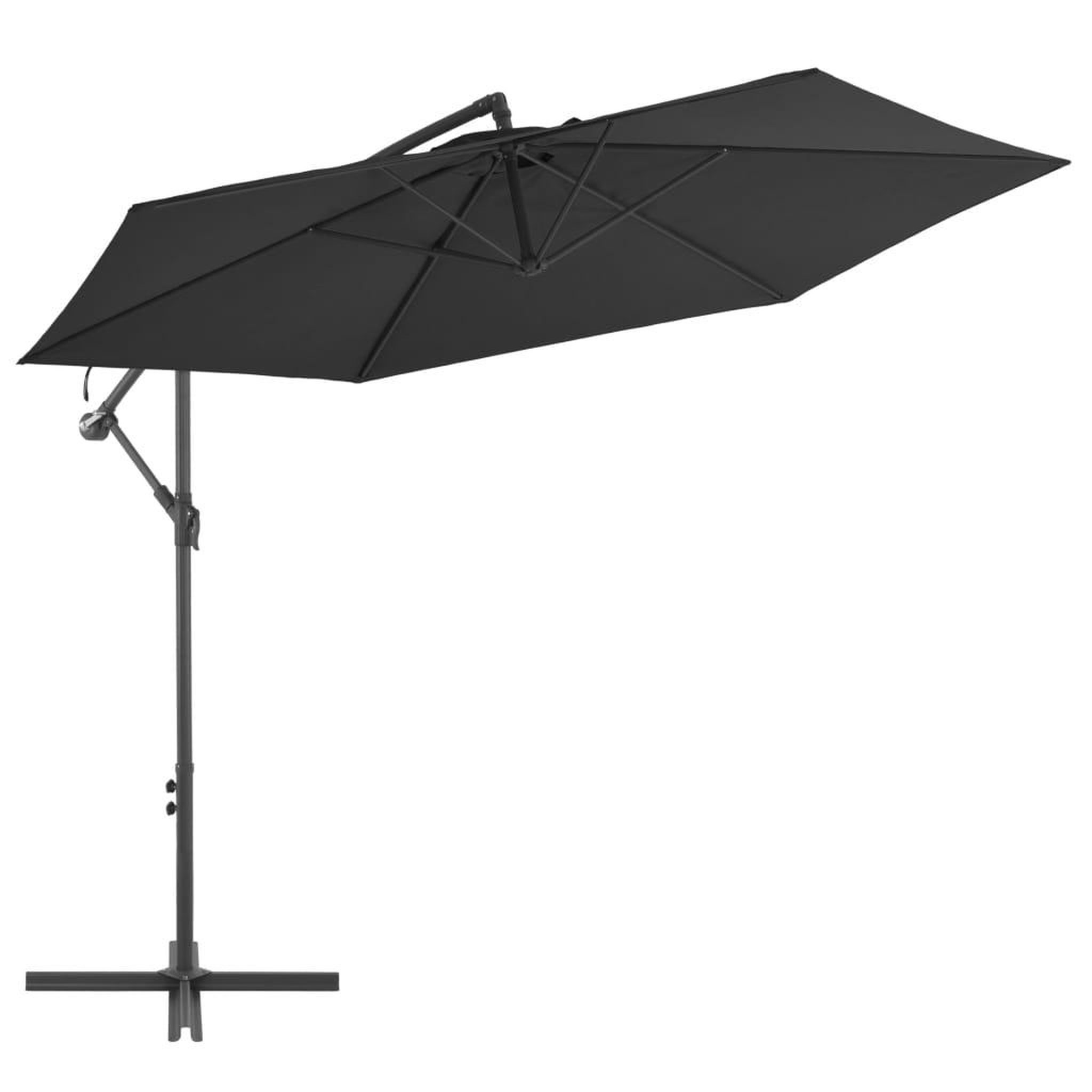 Voir la diapositive 1 : VIDAXL Parasol de jardin en porte-a-faux avec mat en aluminium noir