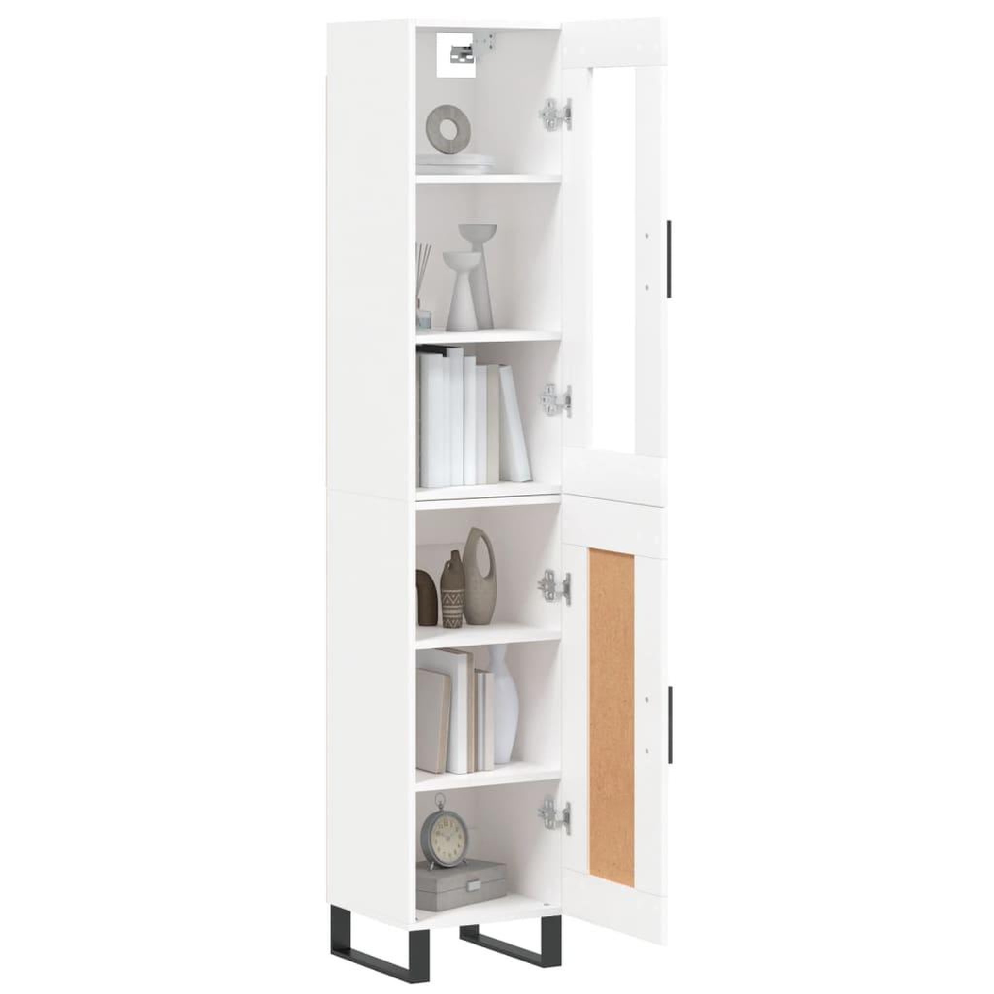 Voir la diapositive 3 : VIDAXL Buffet haut Blanc 34,5x34x180 cm Bois d'ingenierie