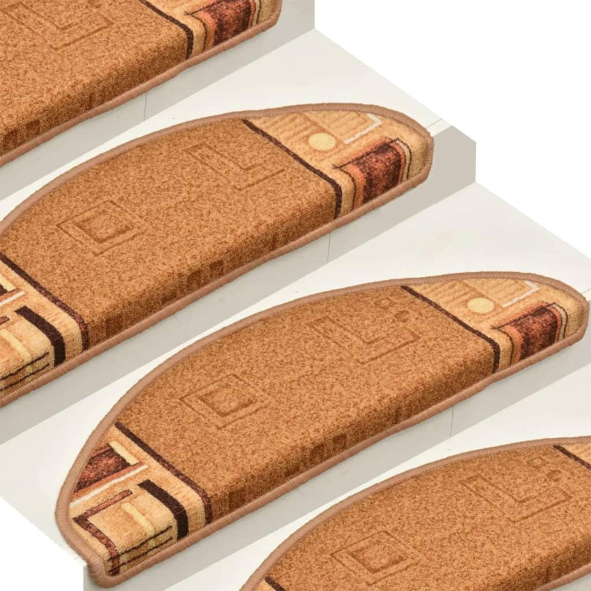 Voir la diapositive 4 : VIDAXL Tapis d'escalier autocollants 15 pcs Beige 65x21x4 cm