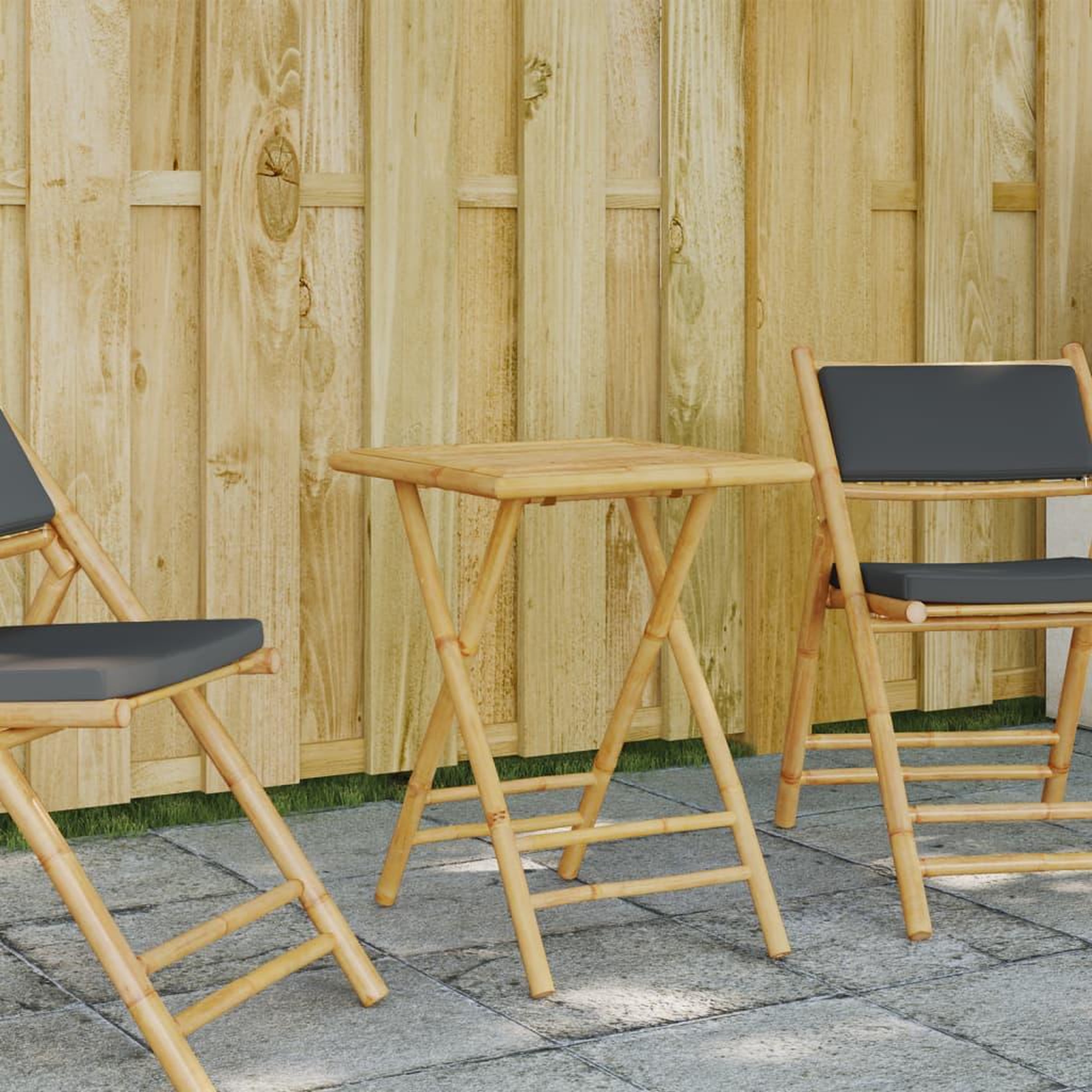 VIDAXL Table de jardin pliable 55x55x75 cm bambou