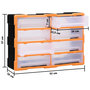 Voir la diapositive 6 : VIDAXL Organisateur multi-tiroirs avec 8 grands tiroirs 52x16x37 cm