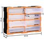 Voir la diapositive 6 : VIDAXL Organisateur multi-tiroirs avec 8 grands tiroirs 52x16x37 cm