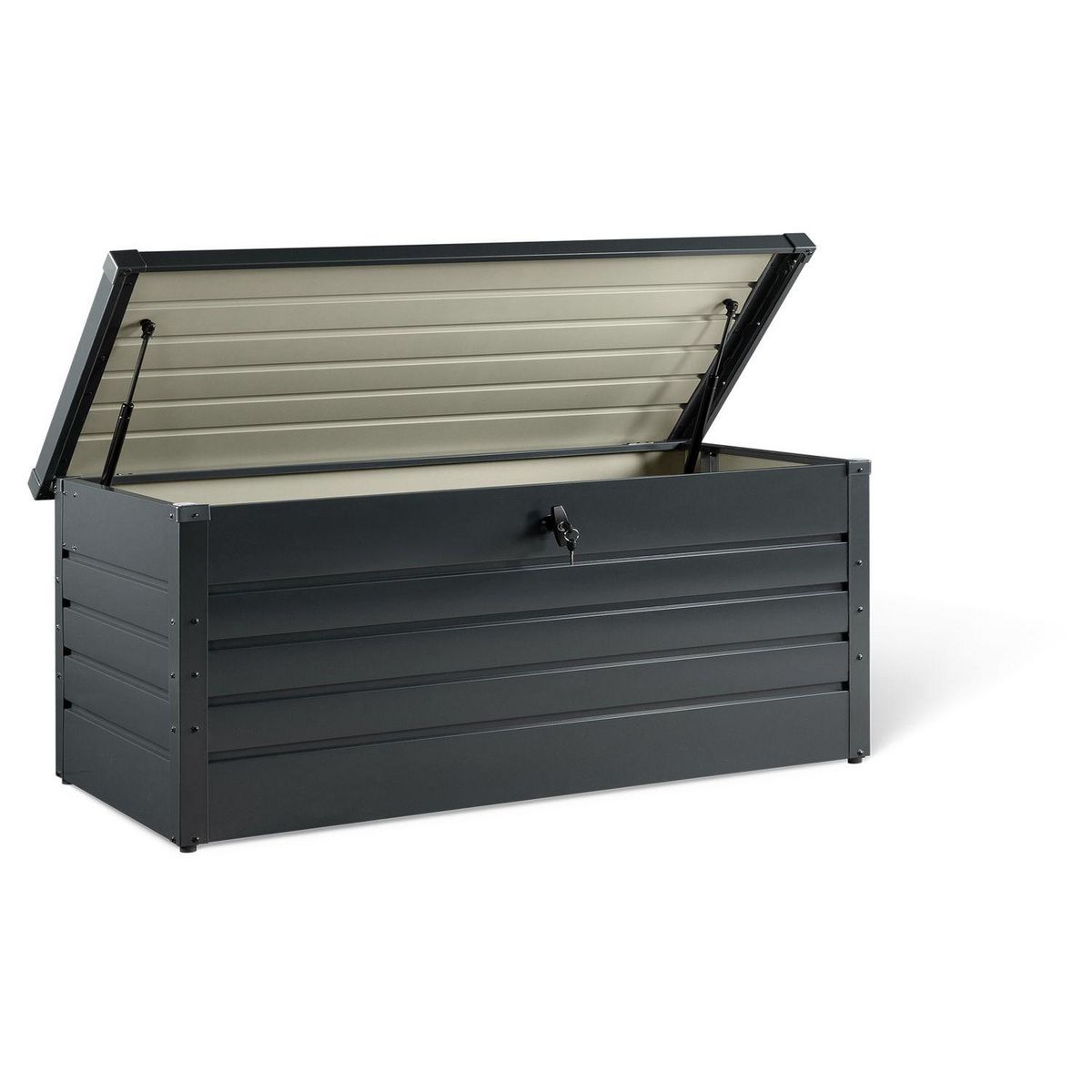 Jardikt Coffre de rangement jardin métal - Anthracite - 600L