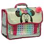 Voir la diapositive 1 : DISNEY Cartable 38 cm avec pompon polyester argent imprimé têtes MINNIE DISNEY