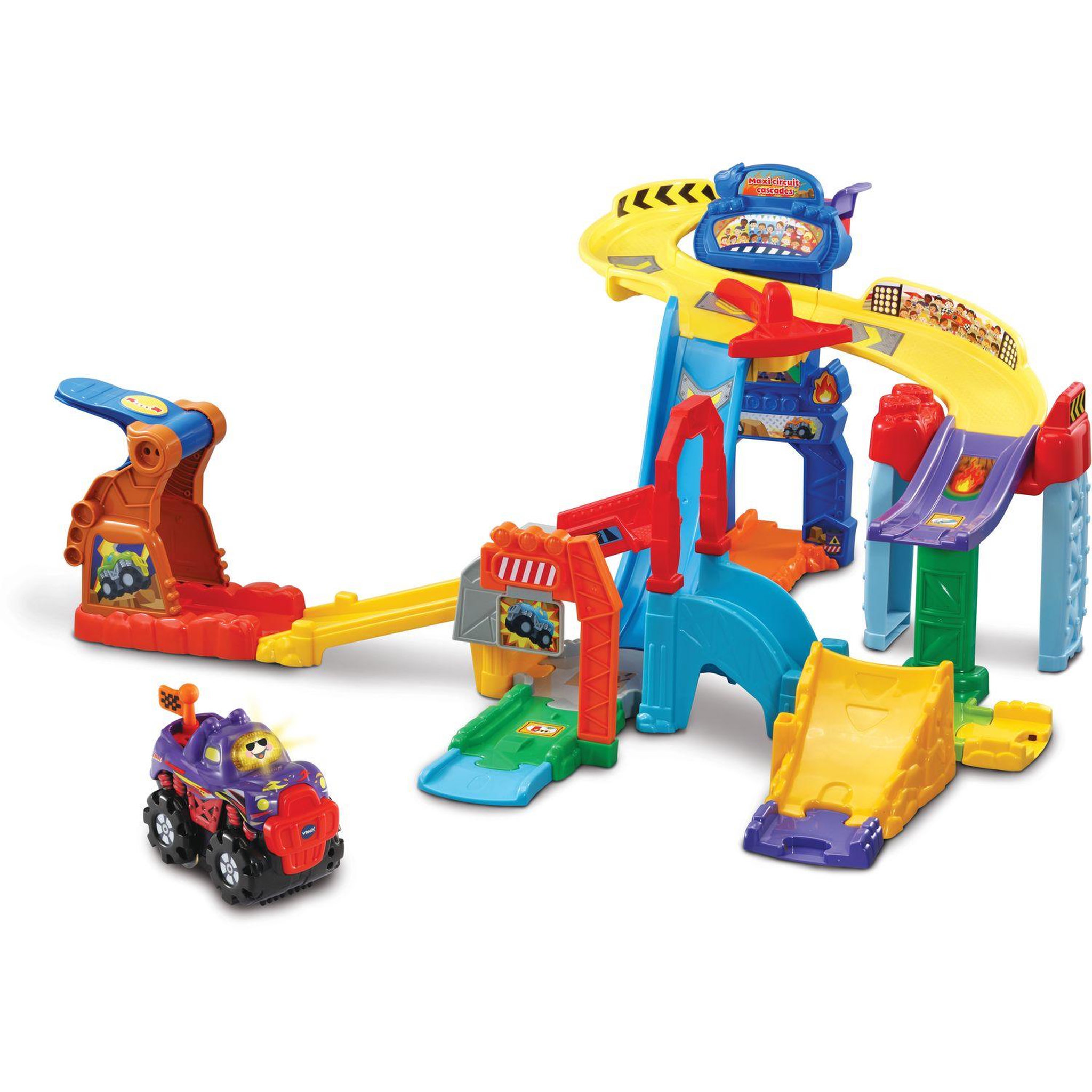 Voir la diapositive 1 : VTECH Maxi circuit cascade + Diego super Turbo - Tut Tut Bolides