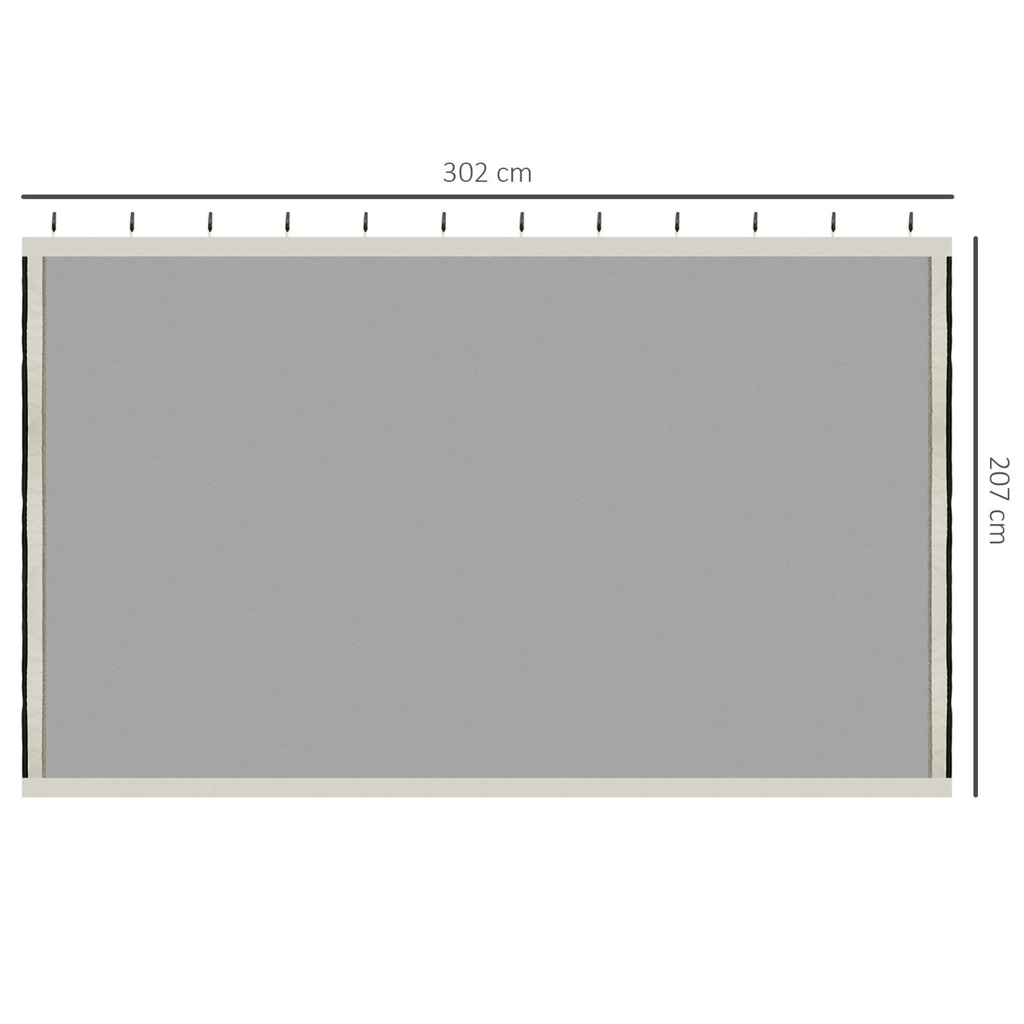 Voir la diapositive 3 : OUTSUNNY Moustiquaires pour tonnelle barnum pavillon de jardin 3 x 3 m - lot de 4 moustiquaires zippées + crochets d'attaches - polyester nylon