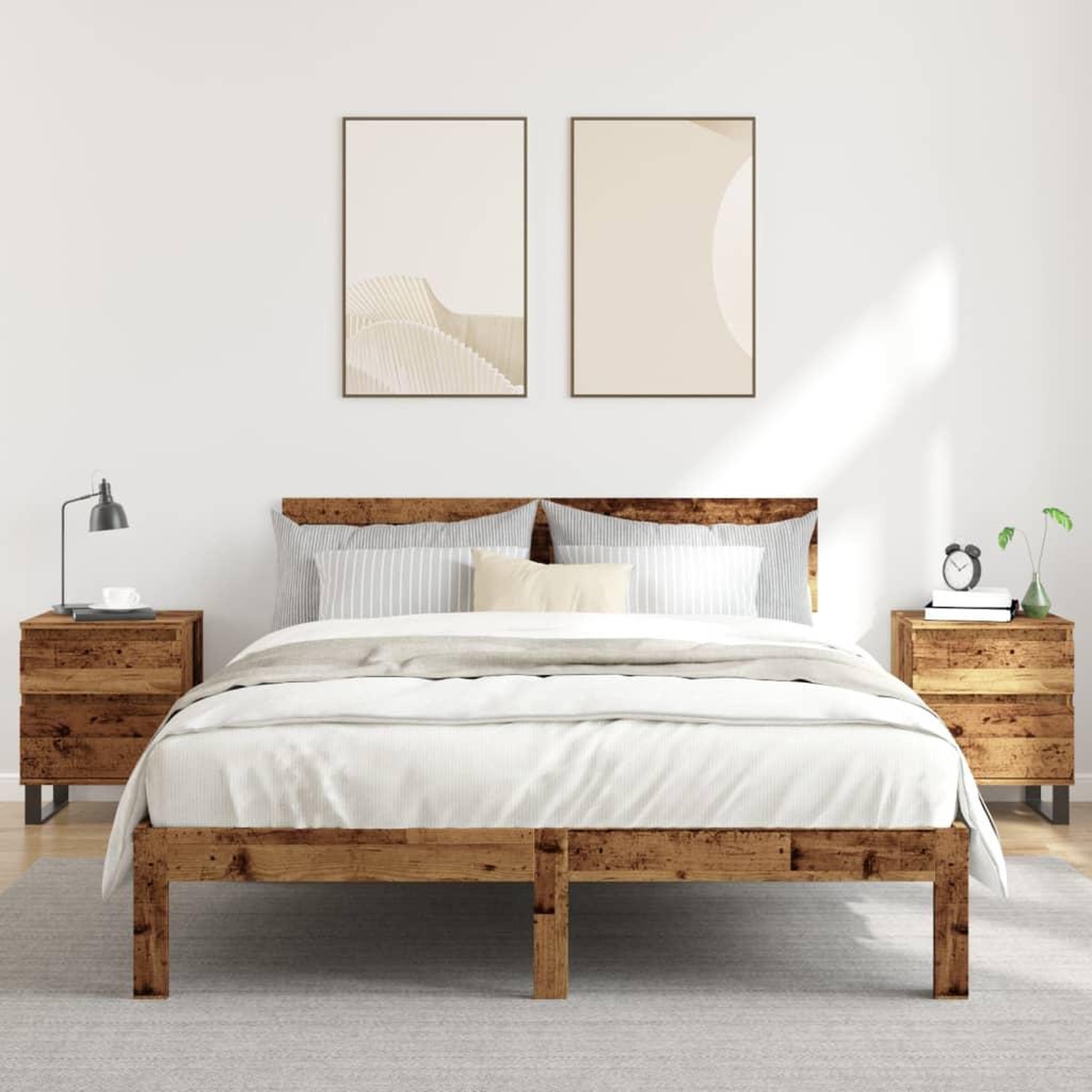 Voir la diapositive 3 : VIDAXL Tables de chevet 2 pcs vieux bois 40x35x50 cm bois d'ingenierie
