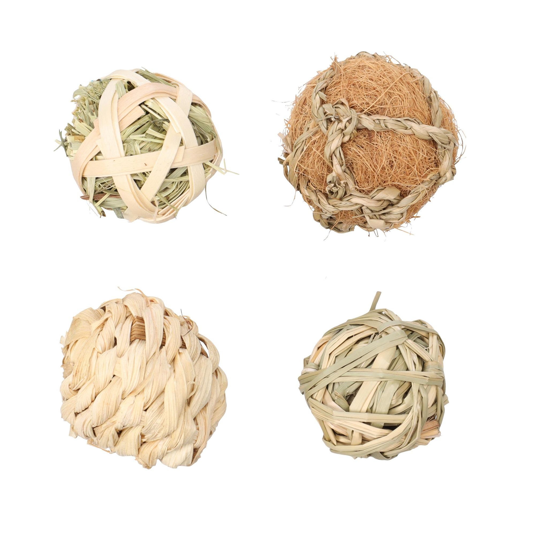 Eden Lot de 4 balles naturelles a grignoter pour rongeurs