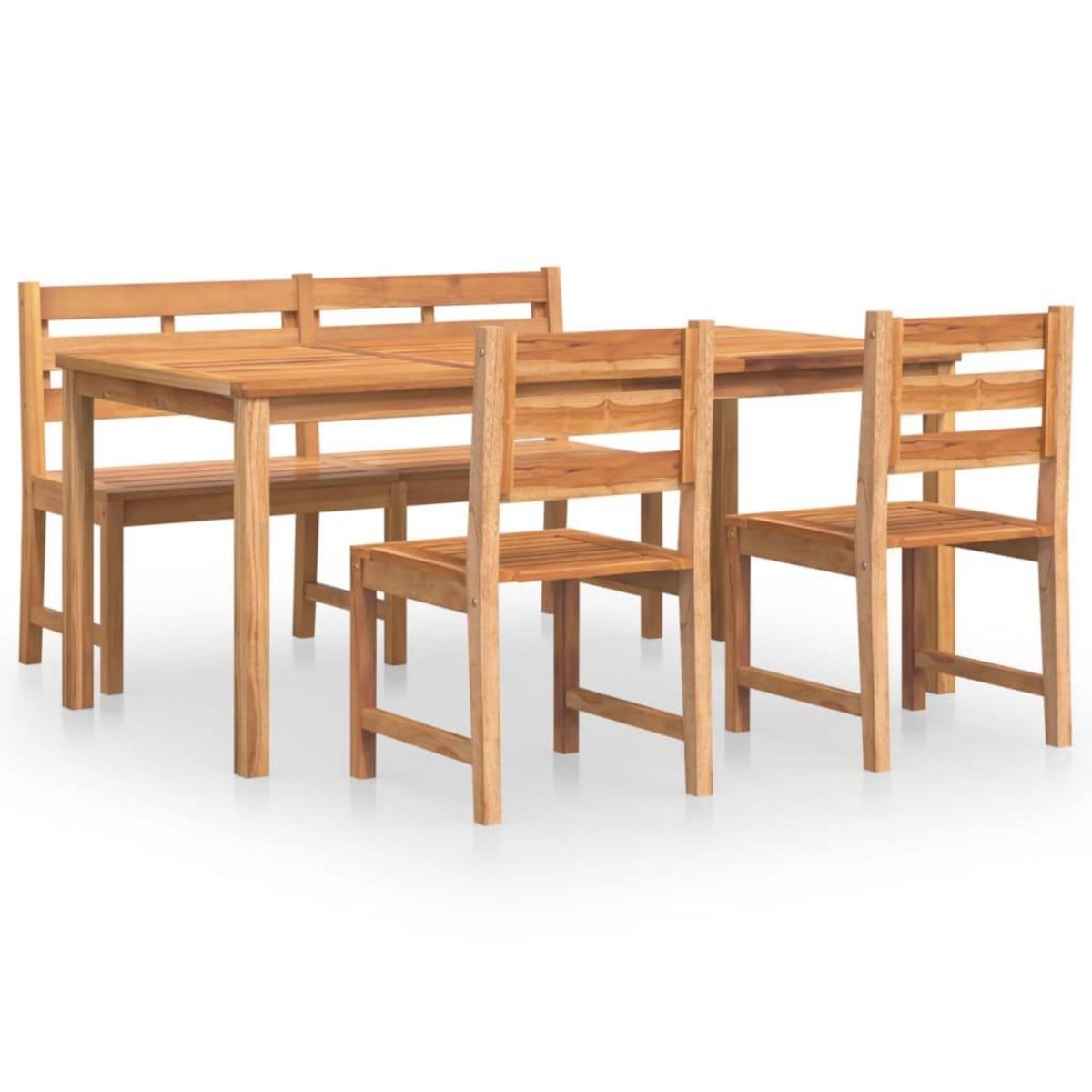 VIDAXL Ensemble a manger de jardin 4 pcs Bois de teck massif