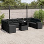 Voir la diapositive 1 : VIDAXL Salon de jardin 11 pcs avec coussins noir resine tressee