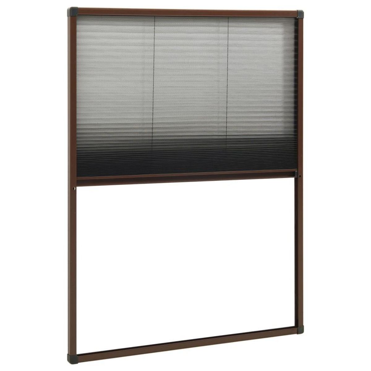 VIDAXL Moustiquaire plissee pour fenetre Aluminium Marron 80x120 cm