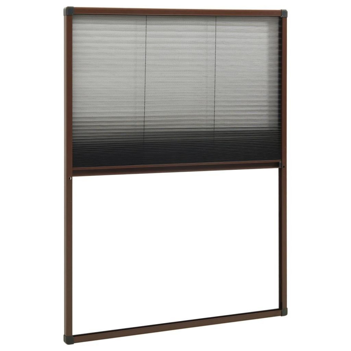 VIDAXL Moustiquaire plissee pour fenetre Aluminium Marron 80x120 cm