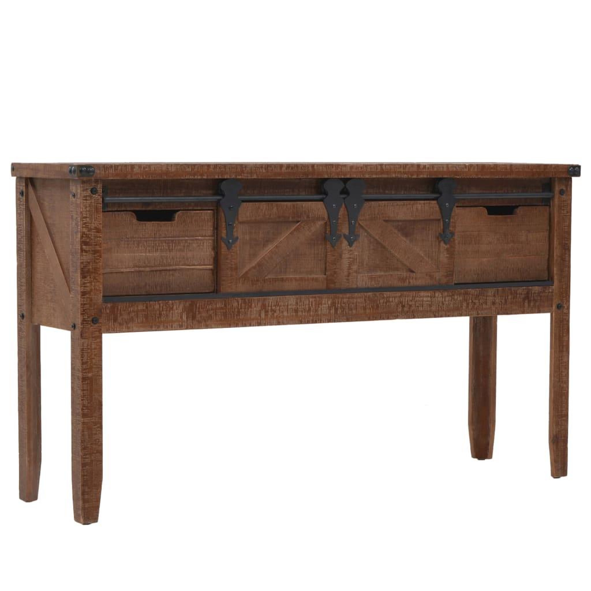 VIDAXL Table console bois massif de sapin 131 x 35,5  x 75 cm marron