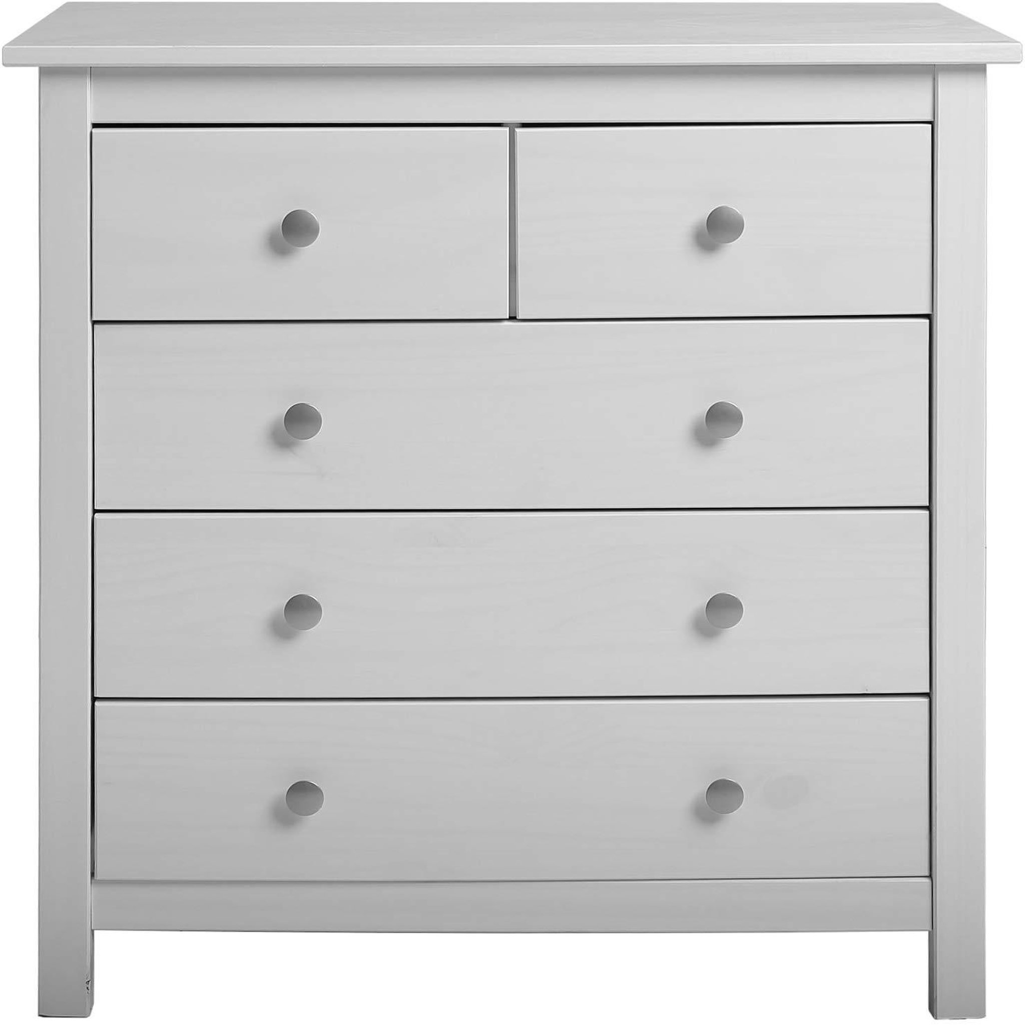 Voir la diapositive 3 : VS VENTA-STOCK Commode 5 tiroirs Berna dans les tiroirs Blanc, 79 cm Longueur
