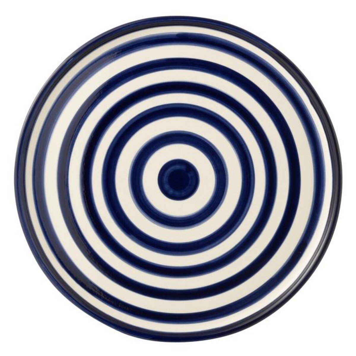 Paris Prix Assiette de Présentation en Céramique  Granada Rayure  34cm Bleu Cobalt