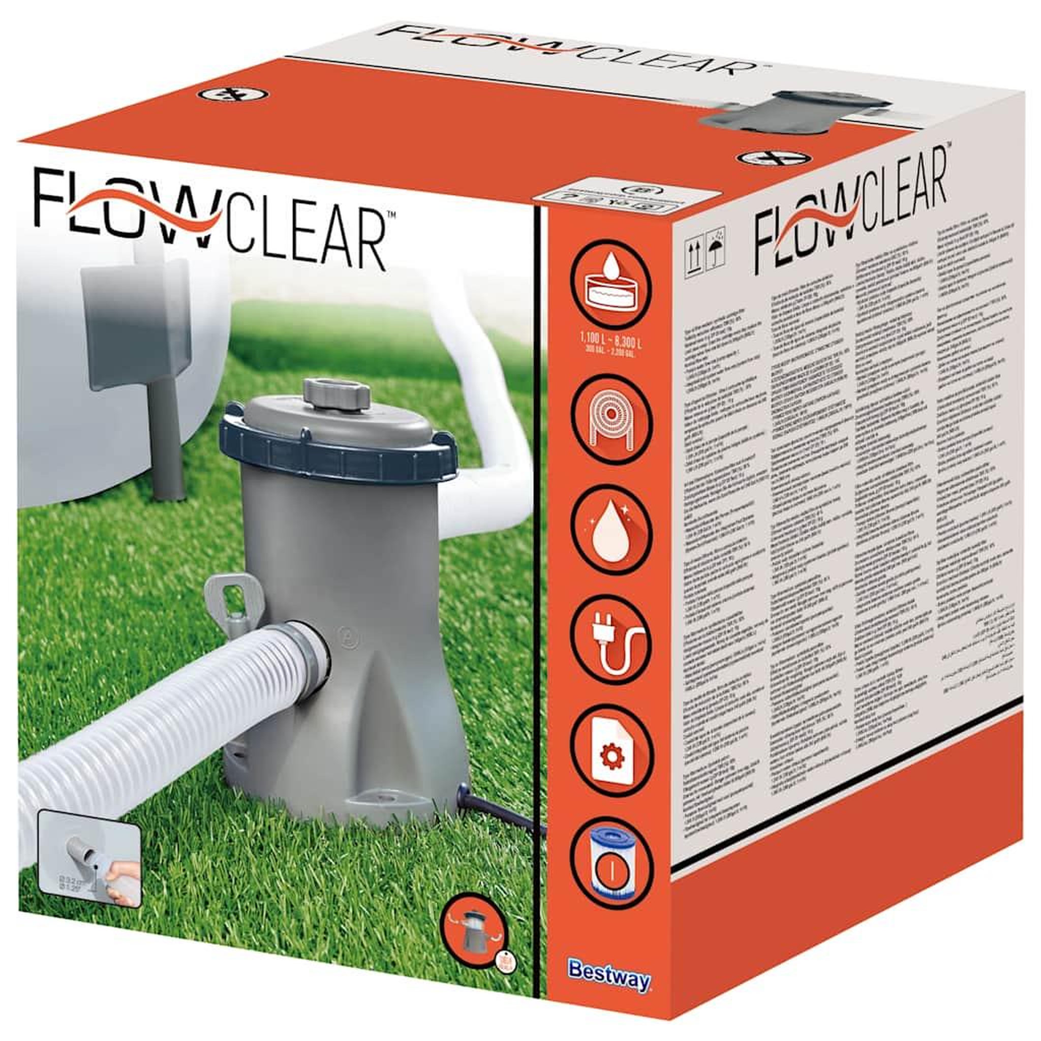 Voir la diapositive 5 : BESTWAY Bestway Pompe de filtration de piscine Flowclear 1249 L/h