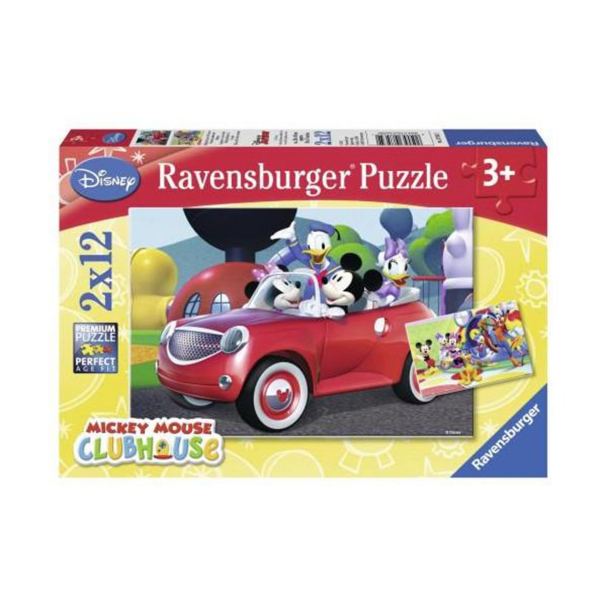 RAVENSBURGER Puzzles 2 x 12 pièces Ravensburger Mickey Minnie et leurs amis