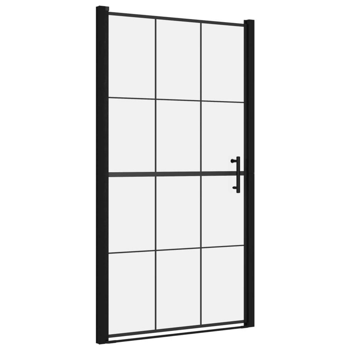 VIDAXL Porte de douche verre trempe 100x178 cm noir
