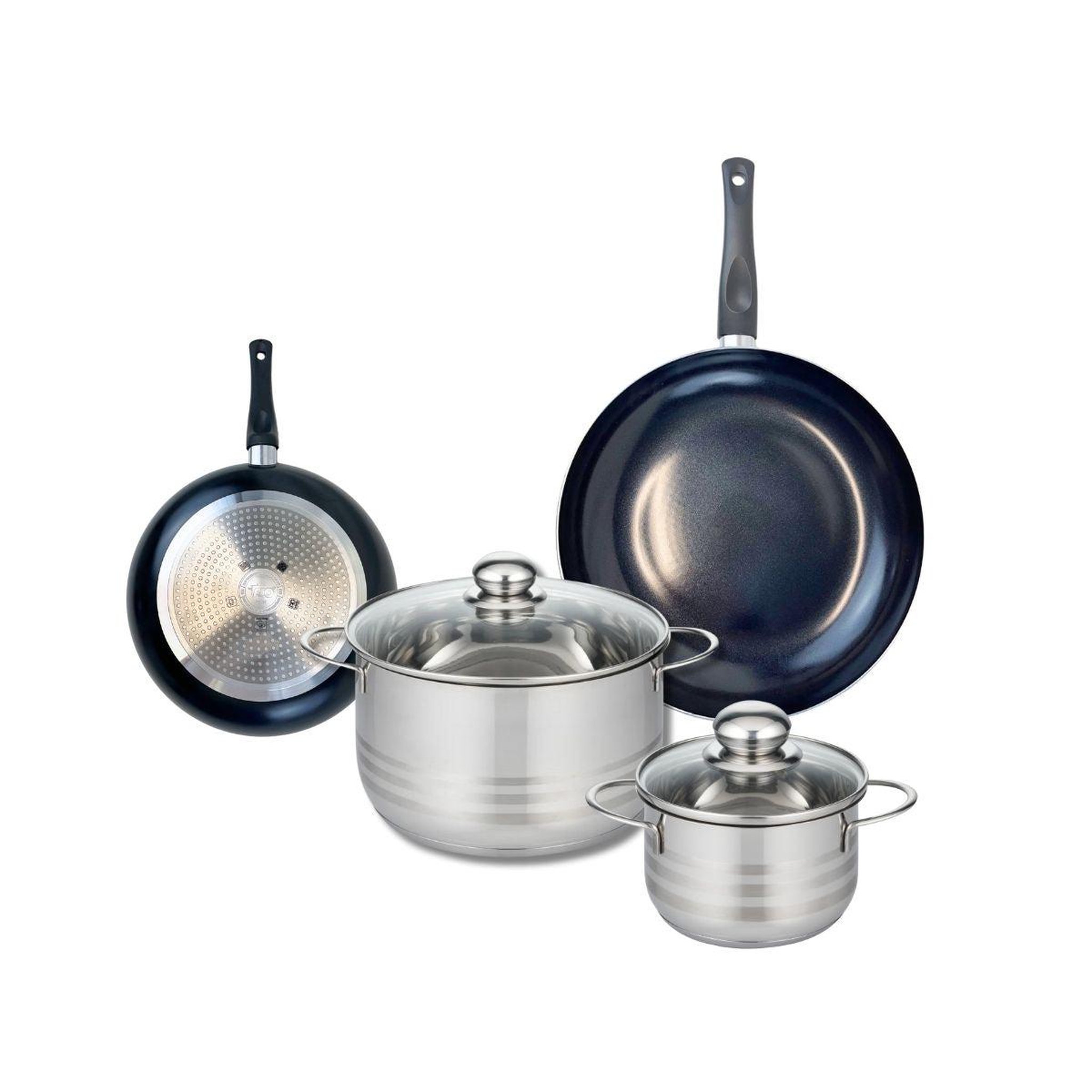 ELO Ensemble de 2 poêles de cuisson 20 et 28 cm et 2 faitouts 16 et 24 cm elo prima brillant