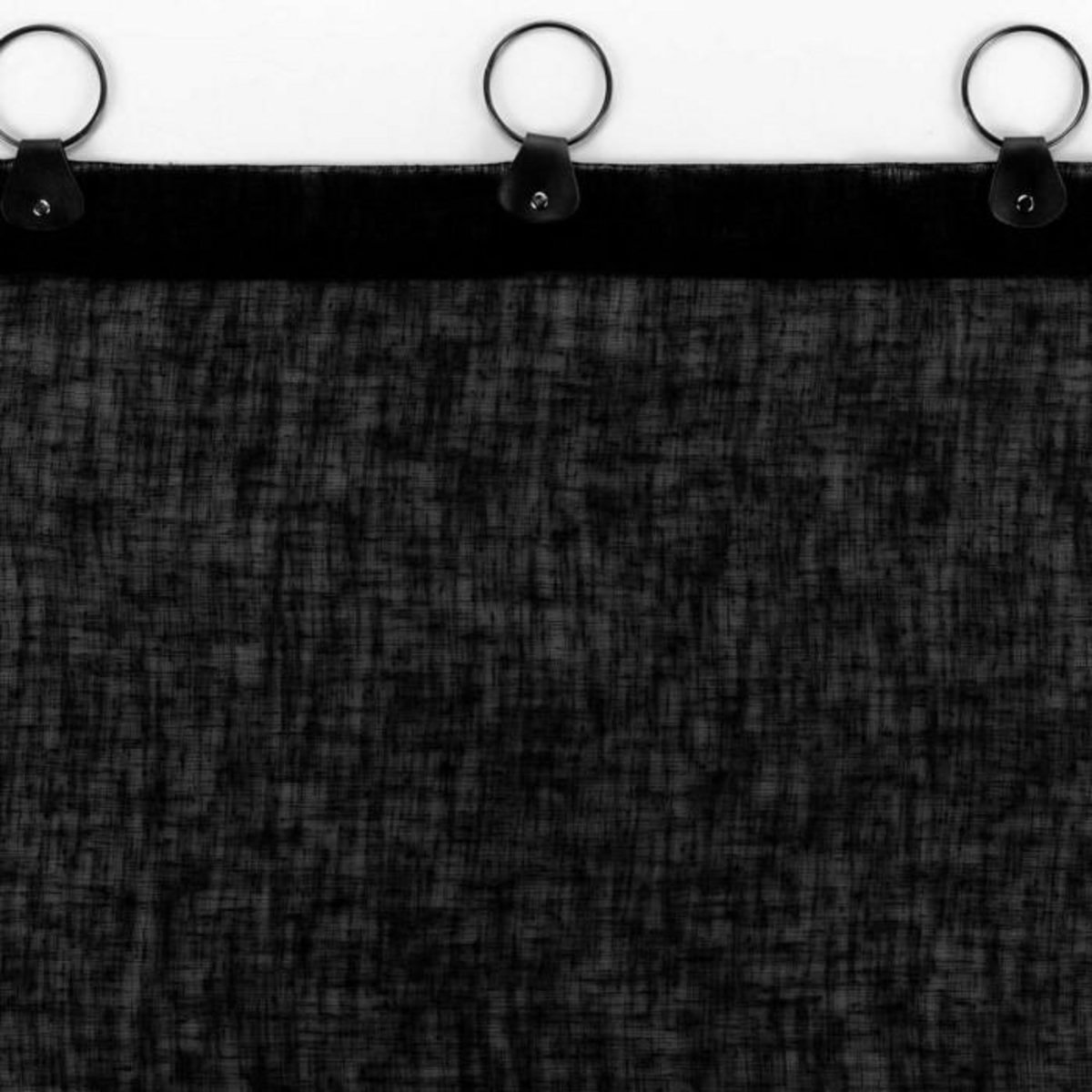 Paris Prix Rideau Voilage à Anneaux  Linka  140x240cm Noir