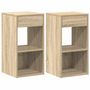 Voir la diapositive 2 : VIDAXL Tables de chevet avec tiroir 2 pcs chene sonoma 35x34x66,5 cm