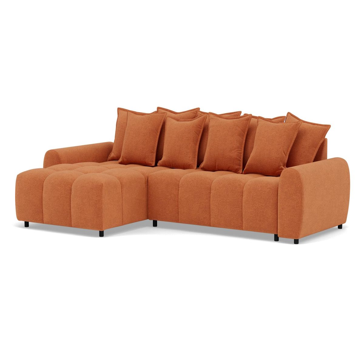 LISA DESIGN Adelaide - canapé d'angle réversible 4 places avec pouf d'appoint en tissu texturé