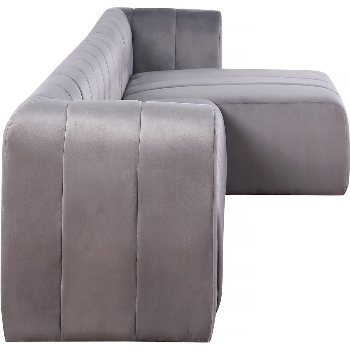 Habitat et Jardin Canapé d'angle en velours  Victor Hugo  - 3 places - Gris