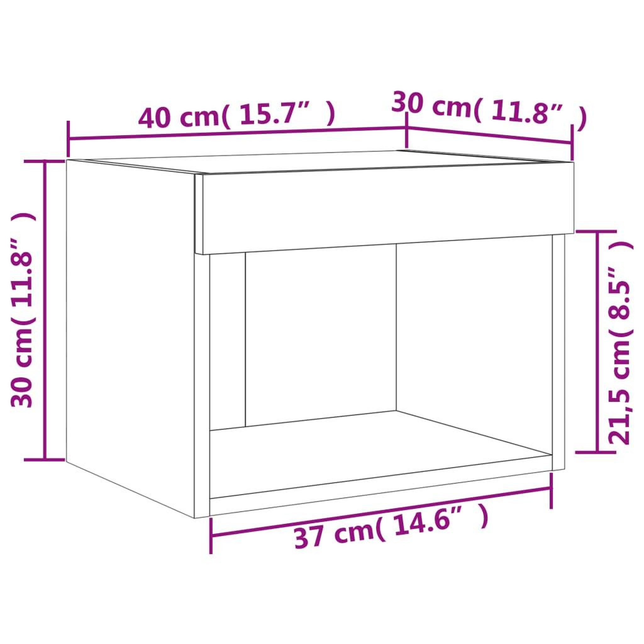 Voir la diapositive 6 : VIDAXL Table de chevet murale avec lumieres LED blanc