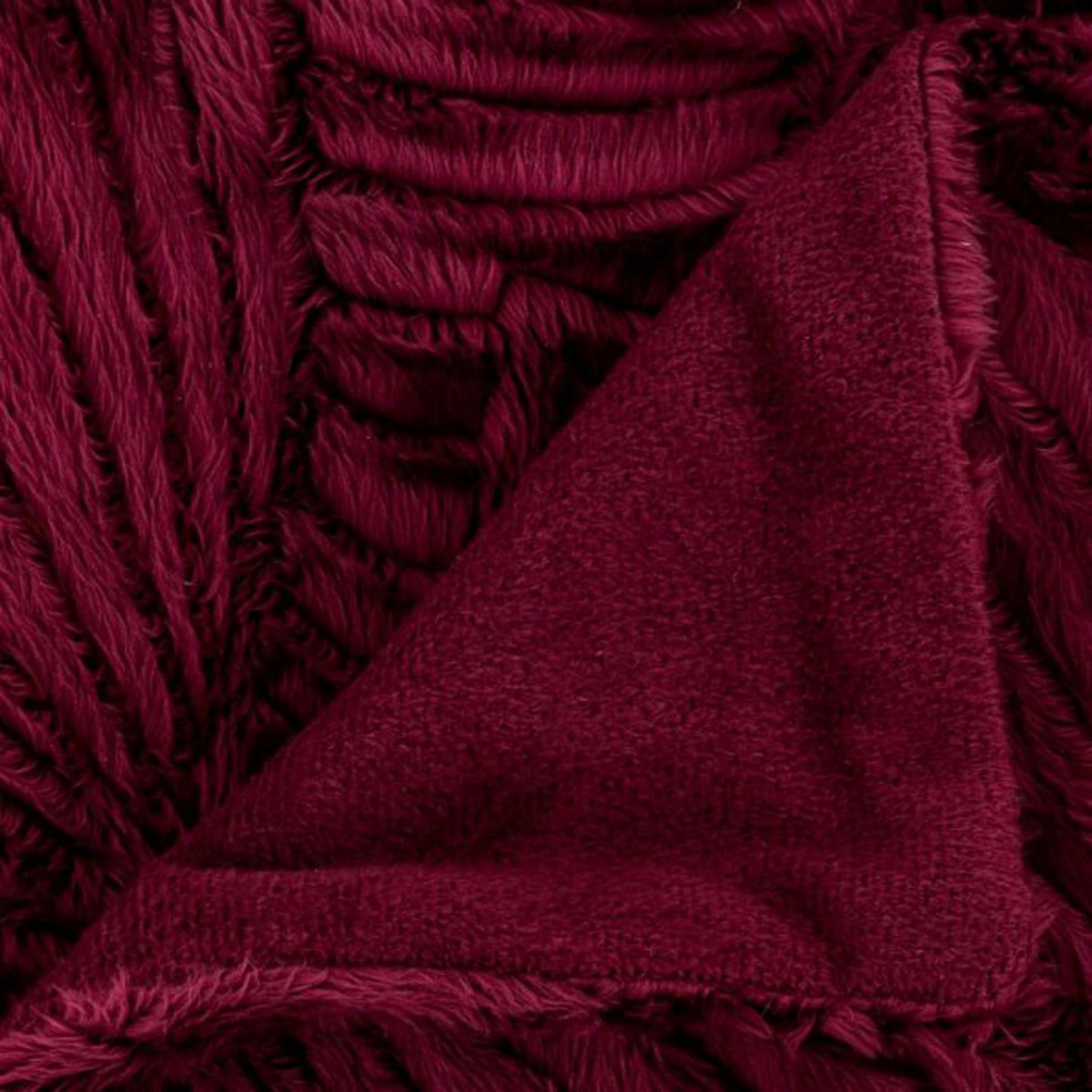 ATMOSPHERA Plaid Imitation Fourrure  Automne  120x160cm Rouge