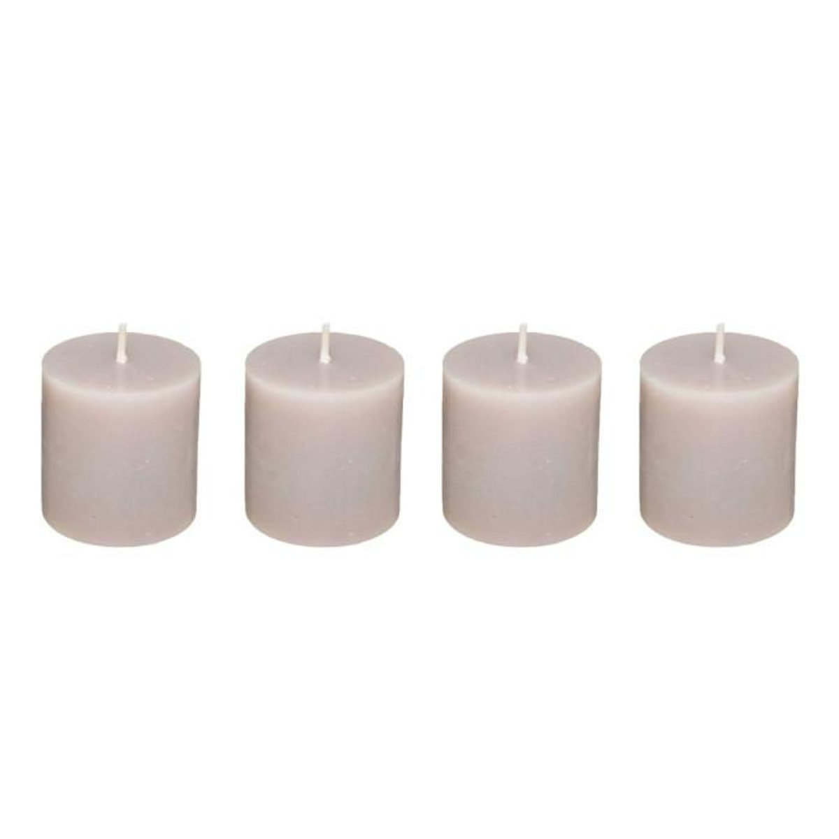 COMPTOIR DE LA BOUGIE Lot de 4 Bougies Votives  Rustic  4,5cm Taupe