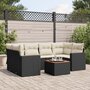 Voir la diapositive 1 : VIDAXL Salon de jardin 7 pcs avec coussins noir resine tressee