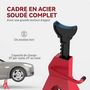 Voir la diapositive 4 : HOMCOM Lot de 2 chandelles voiture - chandelles de levage 3T hauteur réglable 290-425 mm - acier fonte rouge