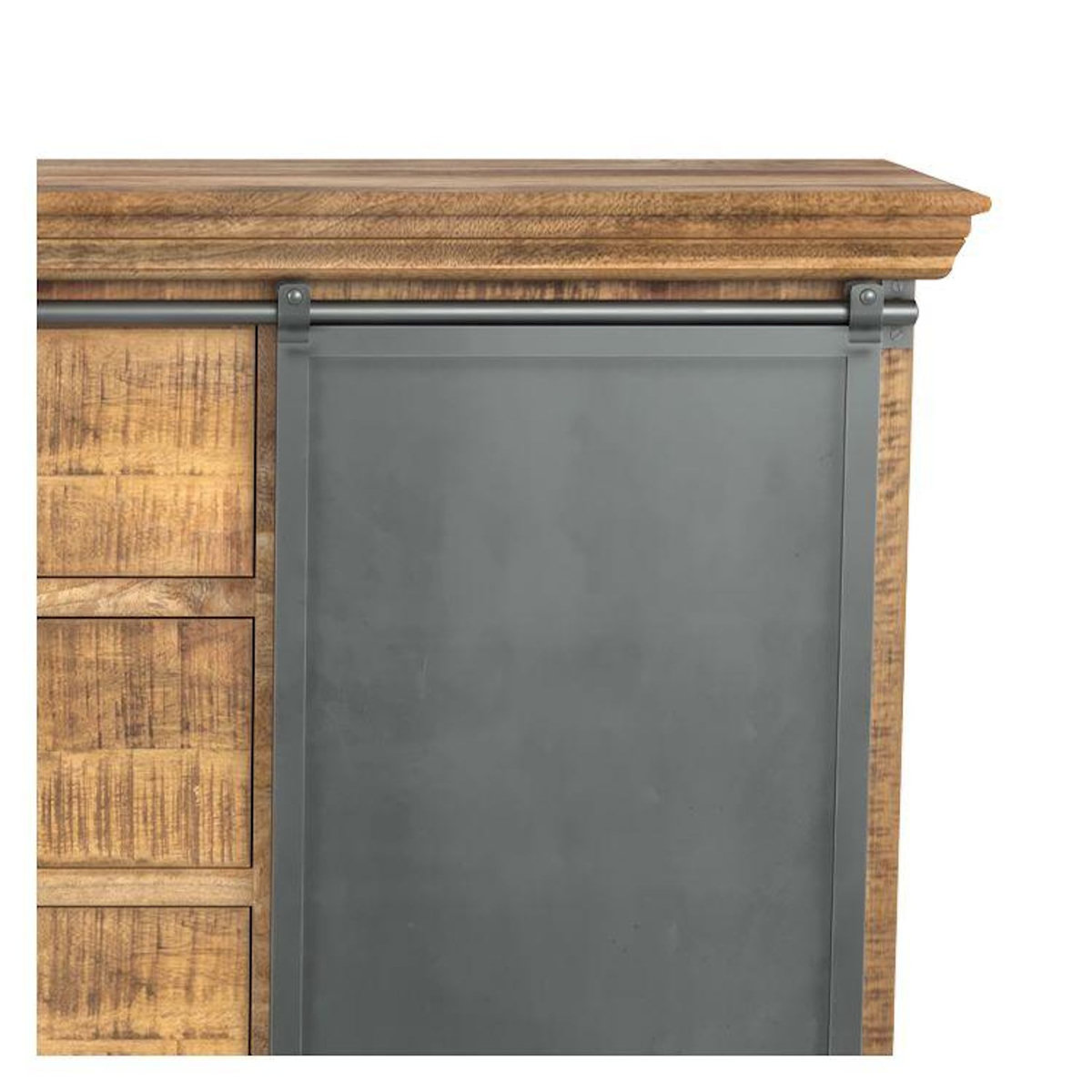 Rendez vous déco Buffet en bois 3 tiroirs 2 portes coulissantes en métal-Tabuk