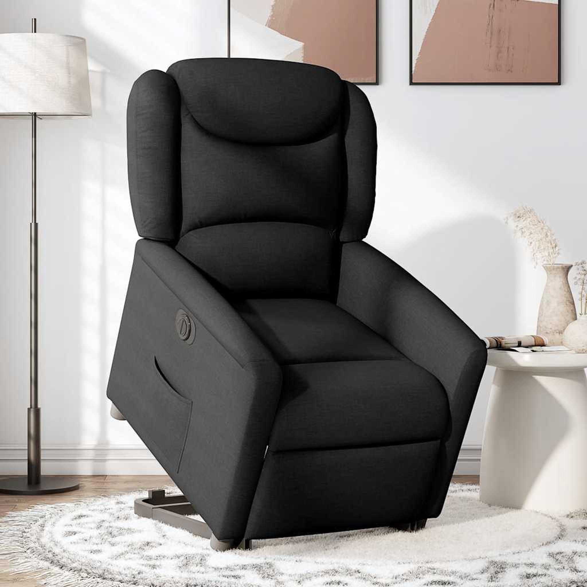 Voir la diapositive 2 : VIDAXL Fauteuil inclinable electrique noir tissu