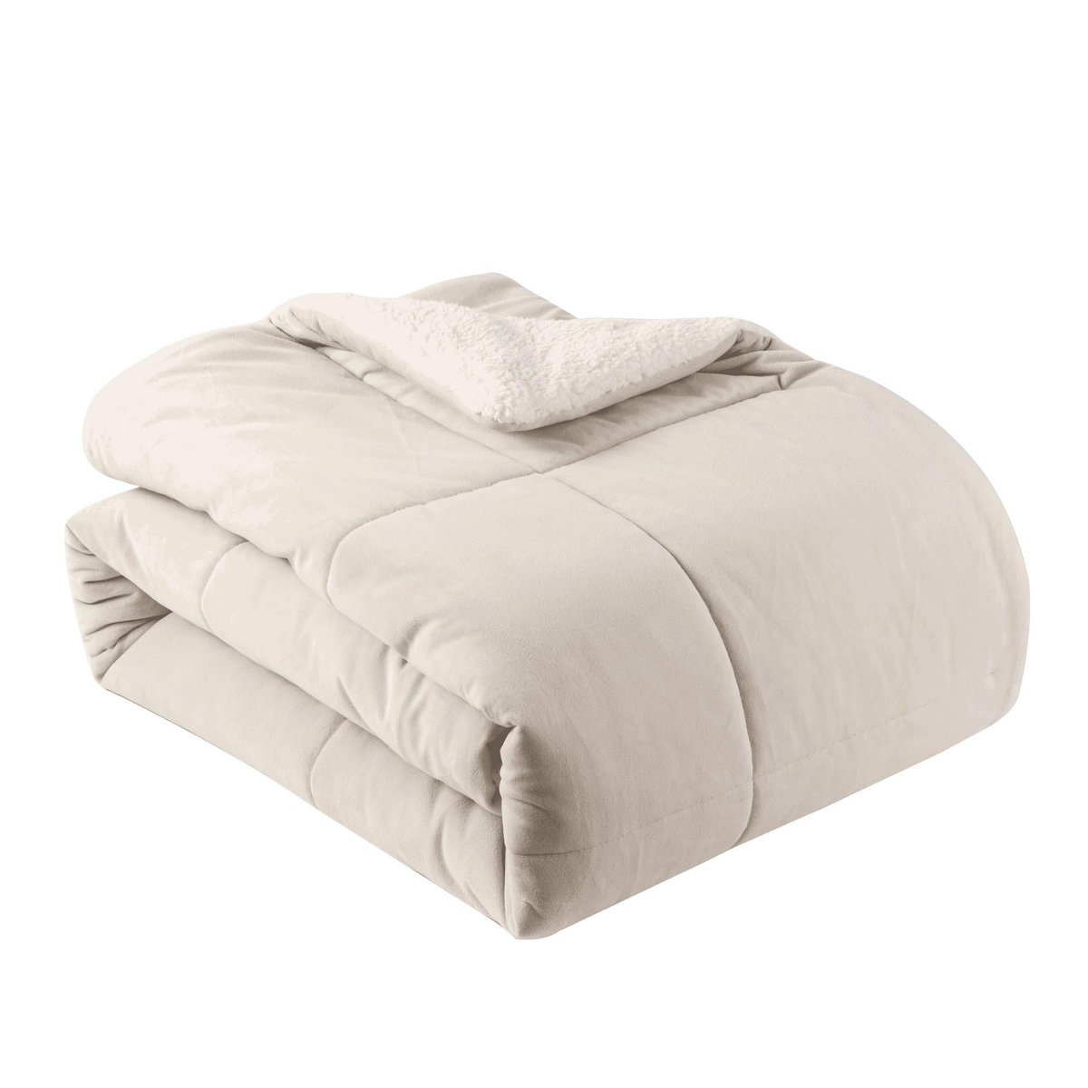 ACTUEL Couvre lit matelassé double face velours/sherpa BIEN CHEZ SOI 