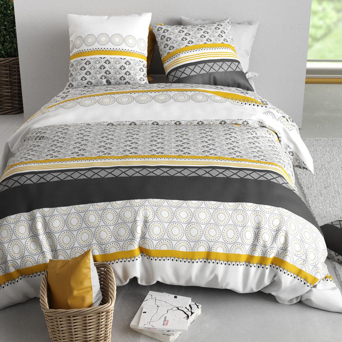 ATELIER DU COTON Parure housse de couette 100% coton 57fils spira