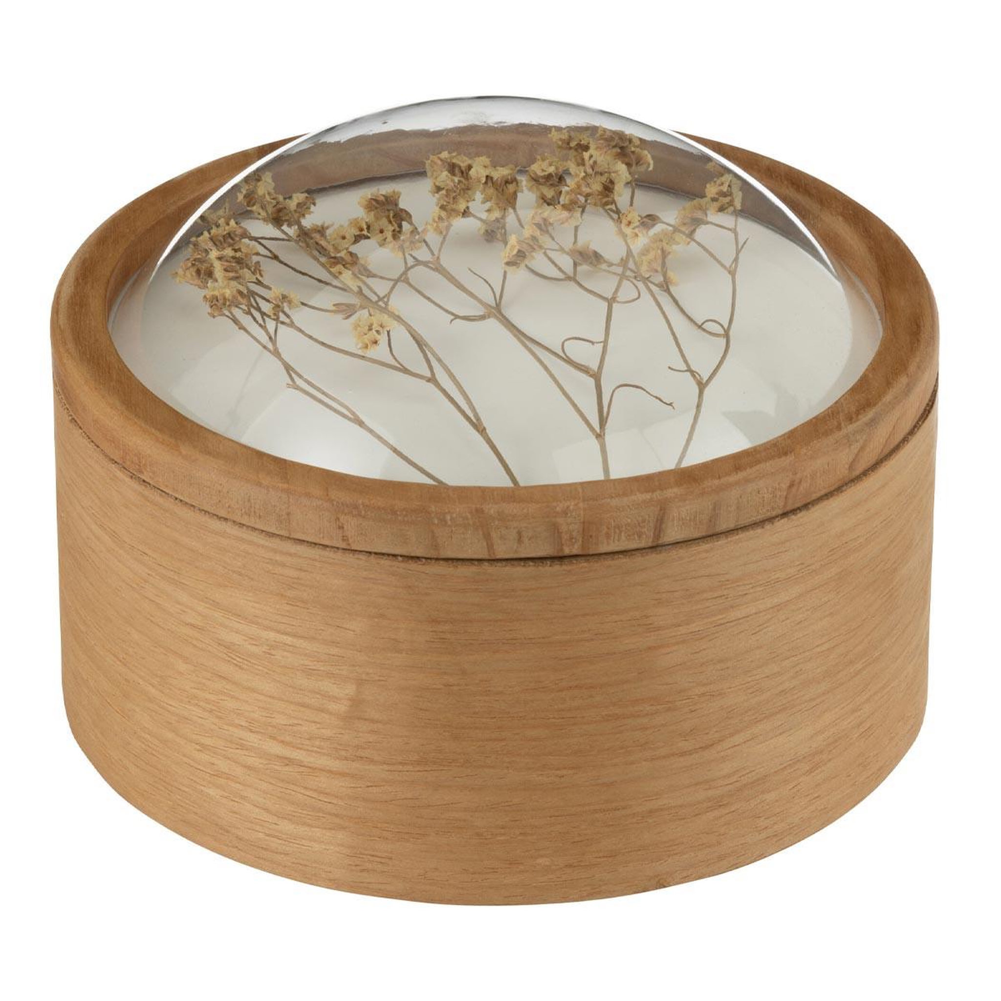 J-LINE Boîte déco en bois  cereal  20cm naturel