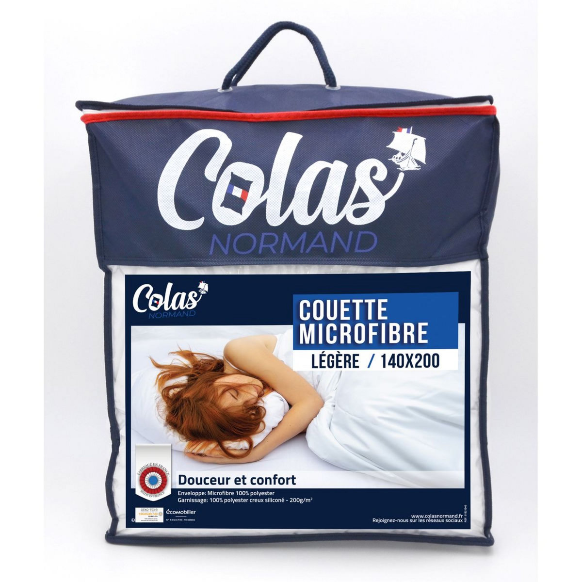 COLAS NORMAND Couette légère toucher doux en microfibre 